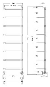Полотенцесушитель водяной Margaroli Sole 442-4