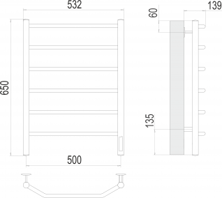 Полотенцесушитель электрический Terminus Виктория