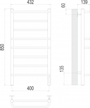 Полотенцесушитель электрический Terminus Евромикс