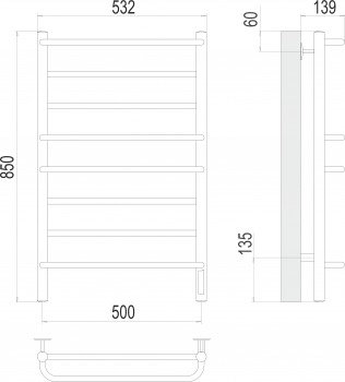 Полотенцесушитель электрический Terminus Евромикс