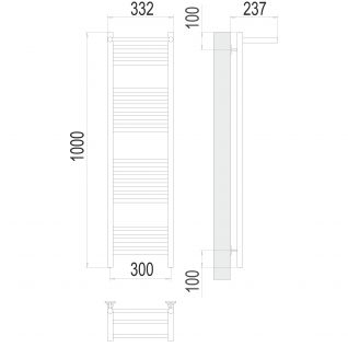 Полотенцесушитель водяной Terminus Аврора с полкой