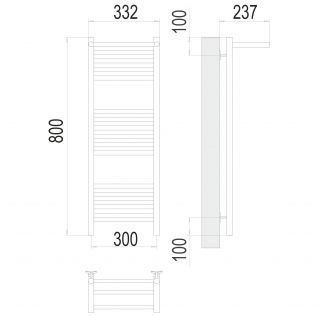 Полотенцесушитель водяной Terminus Аврора с полкой