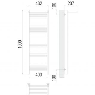 Полотенцесушитель водяной Terminus Аврора с полкой