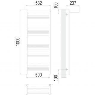 Полотенцесушитель водяной Terminus Аврора с полкой