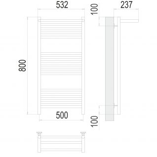 Полотенцесушитель водяной Terminus Аврора с полкой