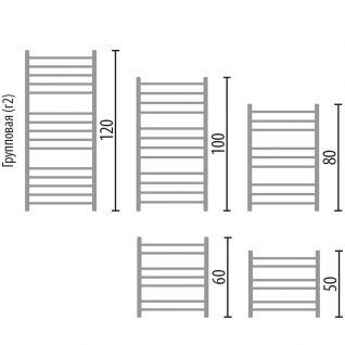 Полотенцесушитель электрический НикаTrapezium ЛТ г2 ВП, левый тэн