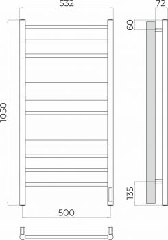 Полотенцесушитель электрический Terminus Аврора (quick touch)