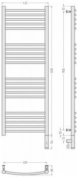 Полотенцесушитель электрический Сунержа Богема 3.0 выгнутая, правый МЭМ