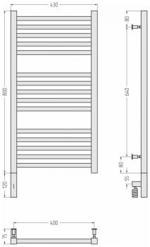 Полотенцесушитель электрический Сунержа Модус 3.0, левый МЭМ