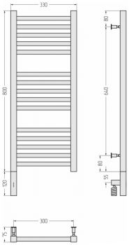 Полотенцесушитель электрический Сунержа Модус 3.0, левый МЭМ