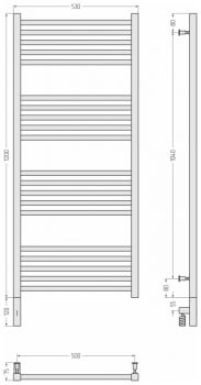 Полотенцесушитель электрический Сунержа Модус 3.0, левый МЭМ
