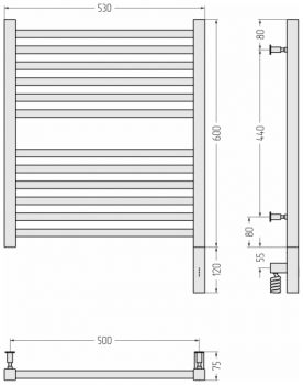 Полотенцесушитель электрический Сунержа Модус 3.0, правый МЭМ