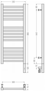 Полотенцесушитель электрический Сунержа Модус 3.0, правый МЭМ