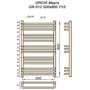 Полотенцесушитель электрический Grois Mayra GR-012 черный ral9005