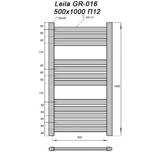 Полотенцесушитель электрический Grois Leila GR-016 черный матовый ral9005