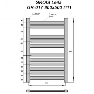 Полотенцесушитель электрический Grois Leila GR-017 черный матовый ral9005