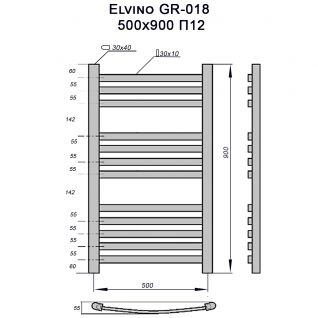 Полотенцесушитель электрический Grois Elvino GR-018 ral9005 черный