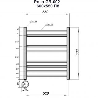Полотенцесушитель электрический Grois Polo GR-002 ral9005 черный