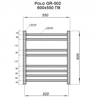 Полотенцесушитель электрический Grois Polo GR-002 ral9005 черный