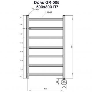 Полотенцесушитель электрический Grois Dors GR-005 черный mat ral9005