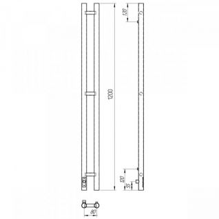 Полотенцесушитель электрический Laris Прайм Дуэт П3 80x1200 хром