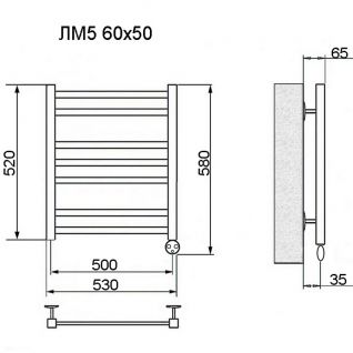 Полотенцесушитель электрический Ника Modern ЛМ 5 хром