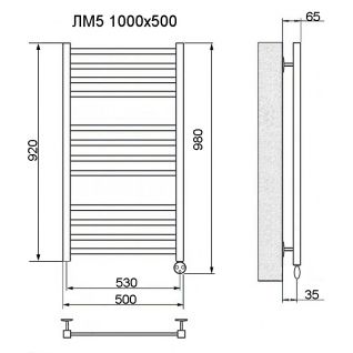 Полотенцесушитель электрический Ника Modern ЛМ 5 хром
