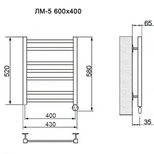 Полотенцесушитель электрический Ника Modern ЛМ 5 хром