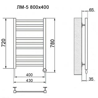 Полотенцесушитель электрический Ника Modern ЛМ 5 хром