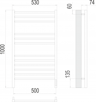 Полотенцесушитель электрический Terminus Сицилия sensor quick touch