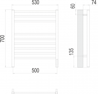 Полотенцесушитель электрический Terminus Ватикан sensor quick touch
