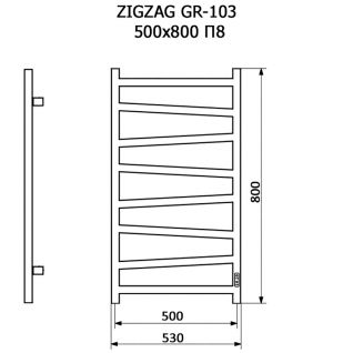 Полотенцесушитель электрический Grois Zigzag GR-103 П8 белый матовый
