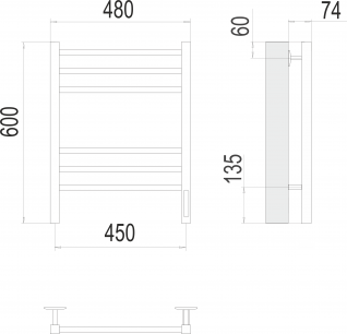 Terminus  КС Сицилия П6 450/600 RAL 9005 черный матовый
