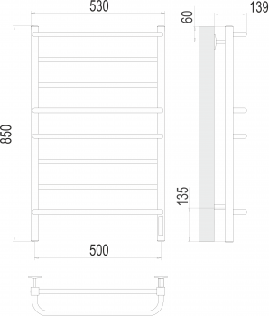 Полотенцесушитель электрический Terminus Евромикс Квадро NEW