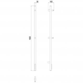 Полотенцесушитель электрический Terminus Duo проф 1600