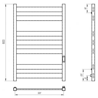 Полотенцесушитель электрический Laris Гефест ЧК П7 50х80 белый матовый