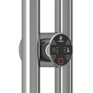 Полотенцесушитель электрический Terminus Стойка DUO КРУГ 1600 черный, RAL 9005