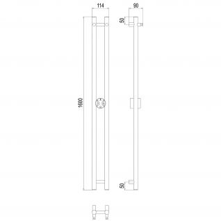 Полотенцесушитель электрический Terminus Стойка DUO КРУГ 1600 черный, RAL 9005