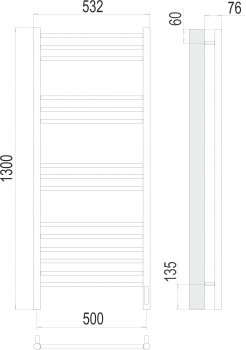 Полотенцесушитель электрический Terminus Аврора (sensor quick touch)