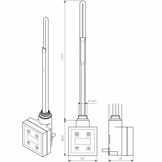 Комплект блок управления KTX 3 MU белый с Terma-split 600W, Спиральный кабель с вилкой