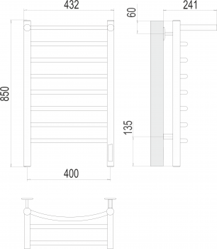 Полотенцесушитель электрический Terminus Классик с полкой