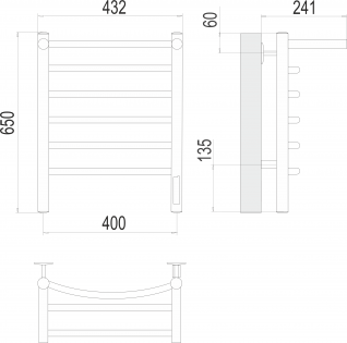 Полотенцесушитель электрический Terminus Классик с полкой