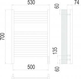 Полотенцесушитель электрический Laris Евромикс