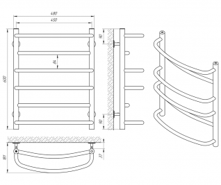 Полотенцесушитель электрический Laris Евромикс