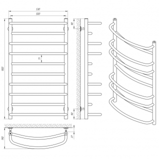 Полотенцесушитель электрический Laris Евромикс