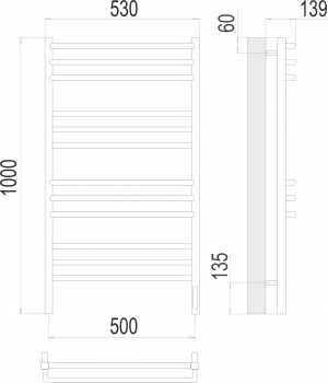 Полотенцесушитель с/т TERMINUS Электро Соренто  (sensor quick touch) 