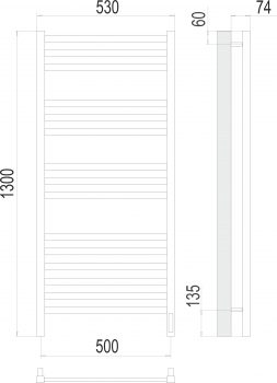 Полотенцесушитель электрический Terminus Ното (sensor quick touch)