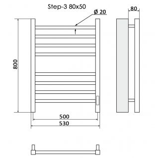 Полотенцесушитель электрический Ника Step-3 Универсальный