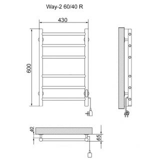 Полотенцесушитель электрический Ника Way-2 Универсальный