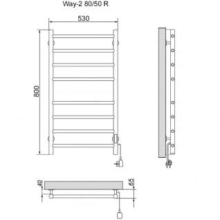 Полотенцесушитель электрический Ника Way-2 Универсальный белый матовый